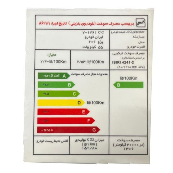 پرچسپ انرژی خودرو(پس کرایه)